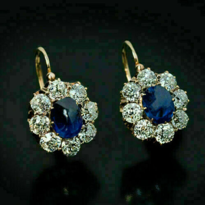 Blue Sapphire Drop Dangle Earrings  uploaded by business on 4/10/2022
