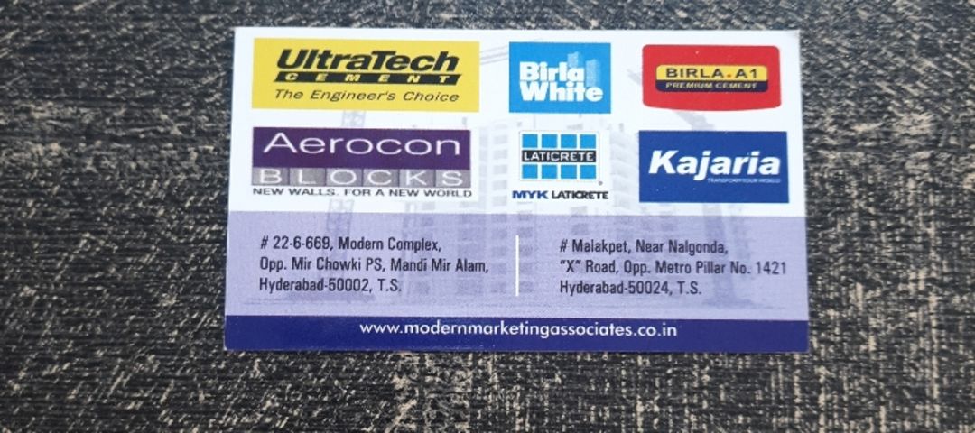 Visiting card store images of Modern Marketing Associates