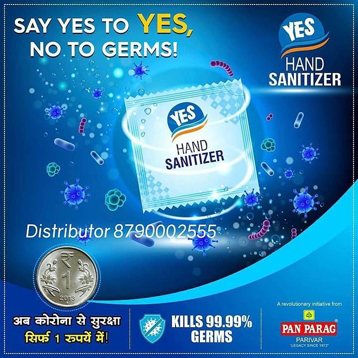 YES HAND SANITIZER SOCHET 2ML
CERTIFIED PAN PARAG COMPANY 
ONCE YOU USE THIS NEVER GO FOR OTHERS uploaded by MSM SERVICES on 10/18/2020
