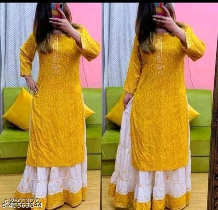 Kurti with plazzo uploaded by business on 4/11/2022