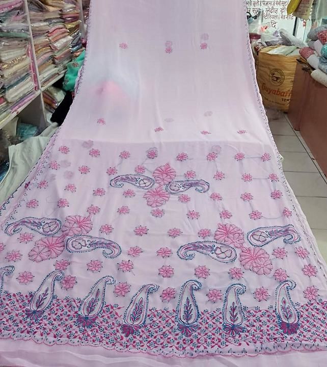 Saree 
Material cotton 
lucknowi hand work 
Size 6.5mt  uploaded by business on 10/18/2020