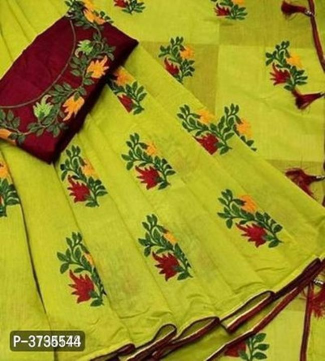 Chanderi cottan saree uploaded by business on 4/11/2022