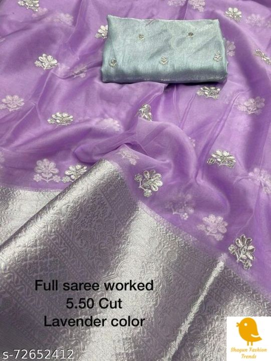 Post image Rs.1558
Catalog Name:*Chitrarekha Alluring Sarees*Saree Fabric: OrganzaBlouse: Separate Blouse PieceBlouse Fabric: Satin SilkPattern: Product DependentBlouse Pattern: EmbroideredSizes: Free Size (Saree Length Size: 5.5 m, Blouse Length Size: 0.8 m) 
Dispatch: 2 DaysEasy Returns Available In Case Of Any Issue*Proof of Safe Delivery! Click to know on Safety Standards of Delivery Partners- https://ltl.sh/y_nZrAV3