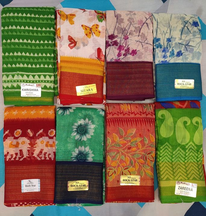 Cotton linen sarees  uploaded by business on 4/12/2022