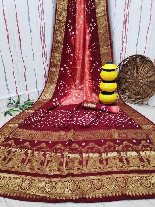 Post image The art silk bandhni saree