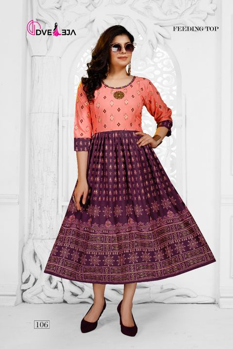 Hazel Fancy Wear Anarkali Kurti (Rayon) uploaded by Mann Mohana Trading on 4/13/2022