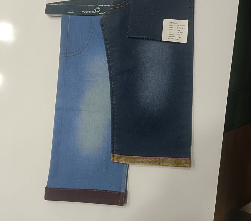 Post image New Fabric for manufacturing cotton denims and trousers includes lycra samples too.