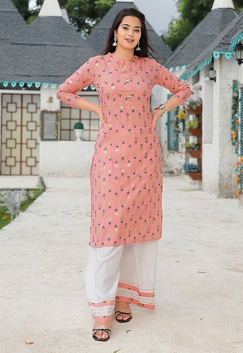 👉🏻😍 hand  work  on kurti with  Full Palajo with gota Work 

👉🏻🎗Fabric- rayon slub(140Gram)

👉 uploaded by AScreation on 10/19/2020