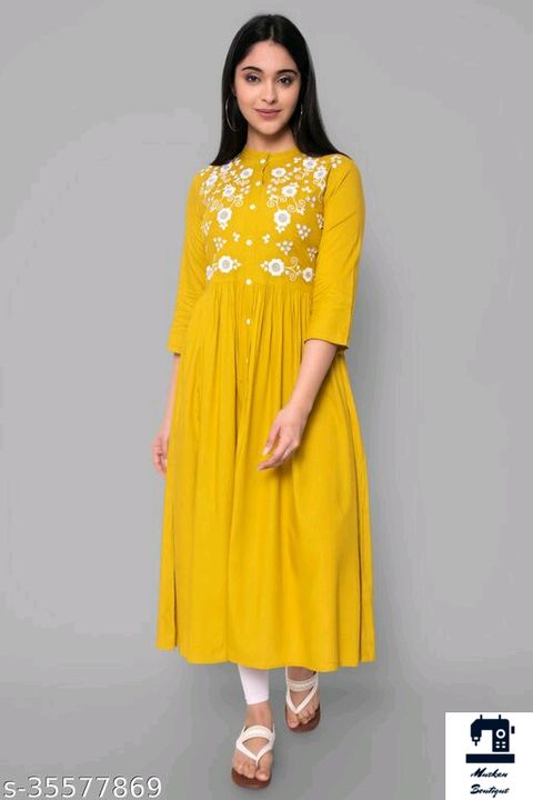 womens Rayon embroidery kurta uploaded by Fashion collection on 4/13/2022