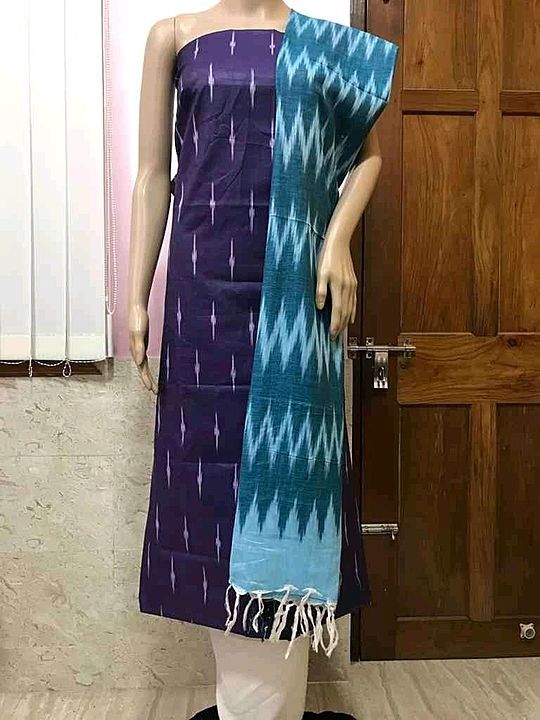 Ikkat cotton silk suites://wa.me/41
For order and more information check your what's. uploaded by business on 10/19/2020