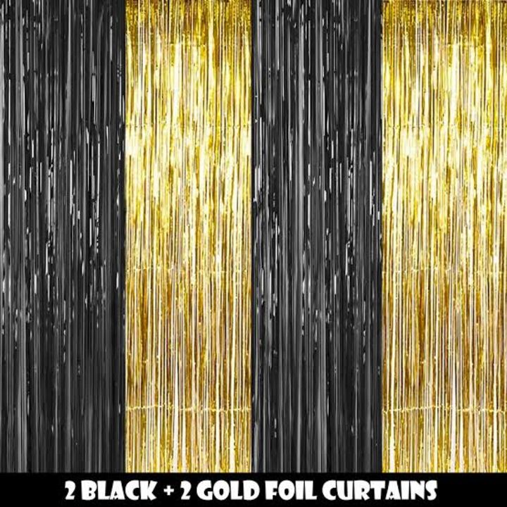Black & Golden Foil Curtain  uploaded by Shreeji Customized Store  on 4/13/2022