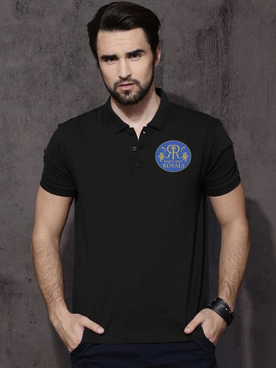 Rajasthan Royals Black unisex Polo T-shirt uploaded by business on 4/13/2022