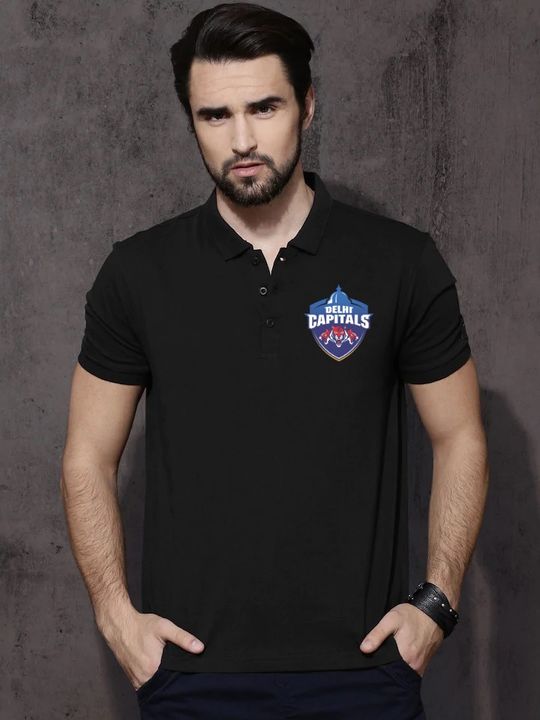 Delhi Capitals black unisex polo tshirt uploaded by business on 4/13/2022