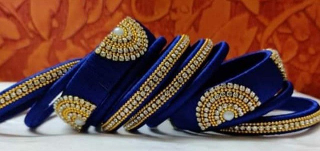 Navy blue silk thread jewellery set  uploaded by Rucha creation on 10/19/2020