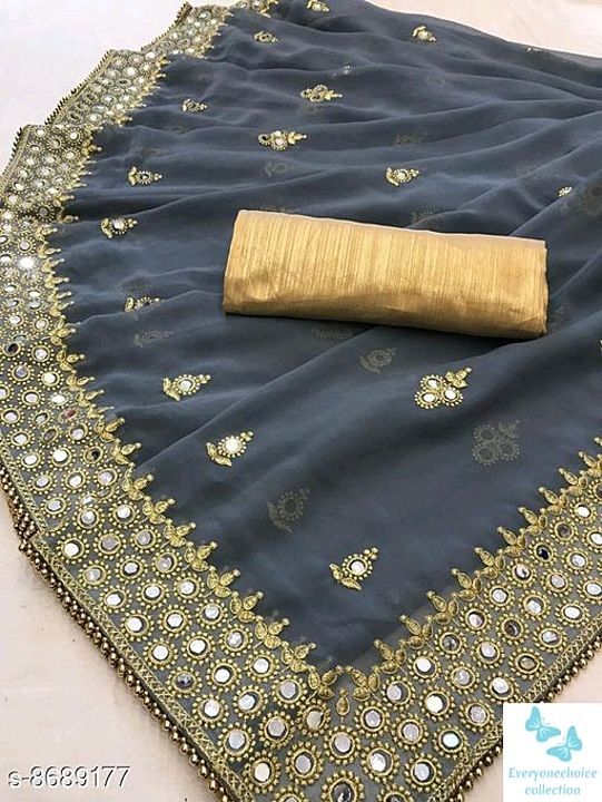 Mirror work Saree  uploaded by business on 10/19/2020