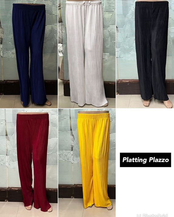 *Platting plazzo* 👖 Fabric: Lycra *Size:* Free size upto xxl Length:42” *Price:* 350+$* What' uploaded by SN creations on 4/14/2022