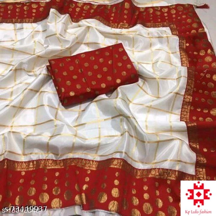 Post image red border white colour saree with blouse piece 625/