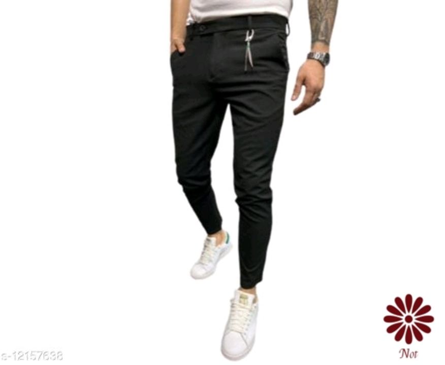 Black Solid Ankle Length Slim Fit Men's Track Pant uploaded by business on 4/14/2022