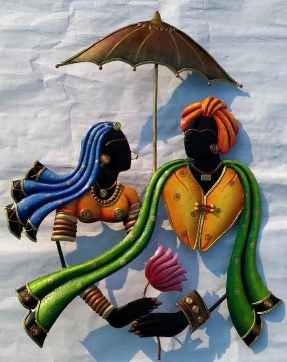 Umbrella Radha Krishna biutifull wall decor uploaded by Kiran hendicraft on 4/14/2022