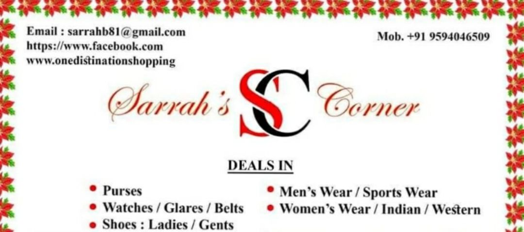 Visiting card store images of SARRAH's CORNER