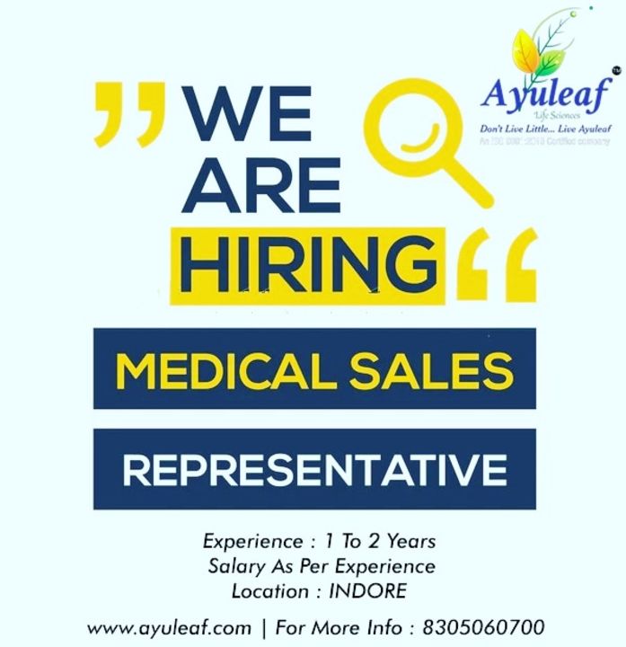 Post image We are Hiring  MR for Indore location