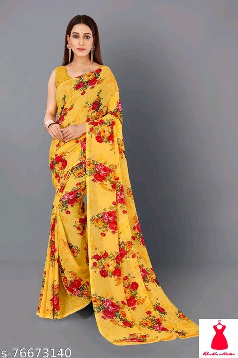 Catalog Name:*Myra Fabulous Sarees* Saree Fabric: Georgette Blouse: Separate Blouse Piece Blouse Fab uploaded by business on 4/15/2022