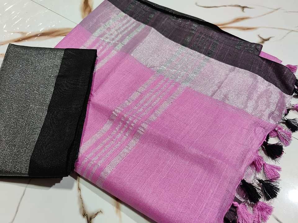 Linen by cotton saree uploaded by business on 10/19/2020