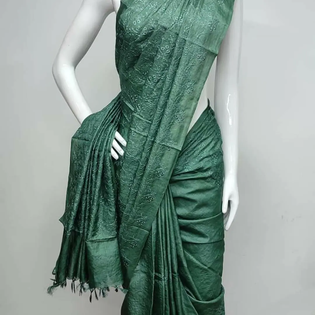 Katan silk embroidery saree  uploaded by business on 4/15/2022