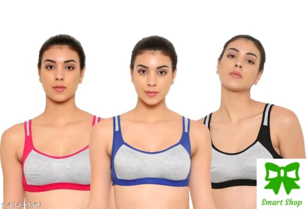 Post image Matr209 rupay me hi aapko padegaCatalog Name:*Stylus Women Bra*Fabric: Cotton BlendPrint or Pattern Type: ColourblockPadding: Non PaddedType: Sports BraWiring: Non WiredSeam Style: SeamedMultipack: 3Add On: StrapsSizes:28B (Underbust Size: 26 in, Overbust Size: 30 in) 30B (Underbust Size: 28 in, Overbust Size: 32 in) 32B (Underbust Size: 30 in, Overbust Size: 34 in) 34B (Underbust Size: 32 in, Overbust Size: 36 in) 36B (Underbust Size: 34 in, Overbust Size: 38 in) 38B (Underbust Size: 36 in, Overbust Size: 40 in) 40B (Underbust Size: 38 in, Overbust Size: 42 in) 
*Proof of Safe Delivery! Click to know on Safety Standards of Delivery Partners- https://ltl.sh/y_nZrAV3