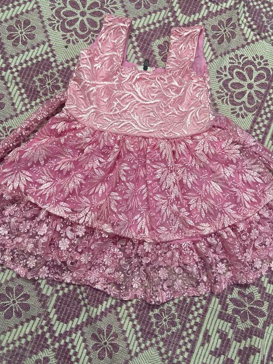 Product image with price: Rs. 350, ID: pure-georgette-chikan-frocks-for-kids-ef0a4974