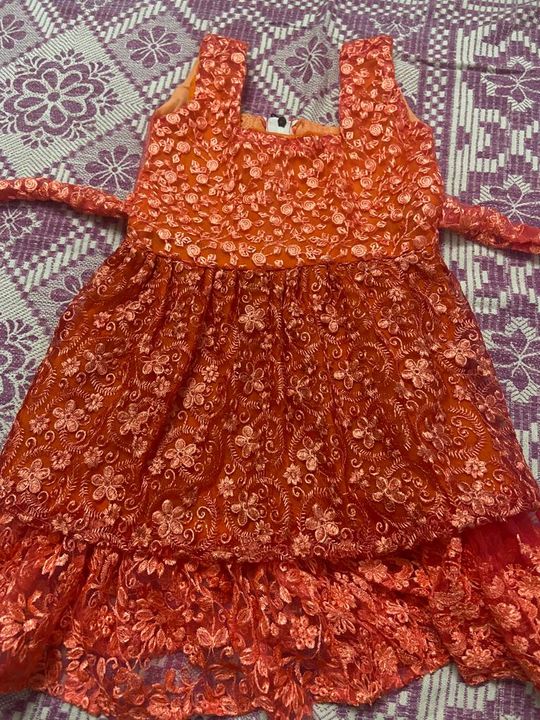 Pure georgette chikan frocks for kids  uploaded by Ishaq& Ismail Textiles on 4/16/2022