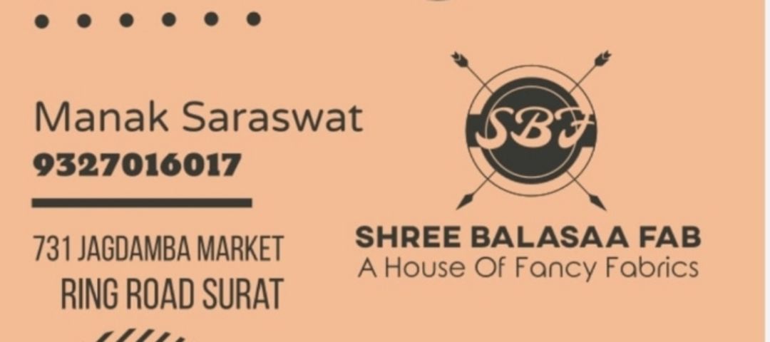 Visiting card store images of Shree Balasaa Fabrics