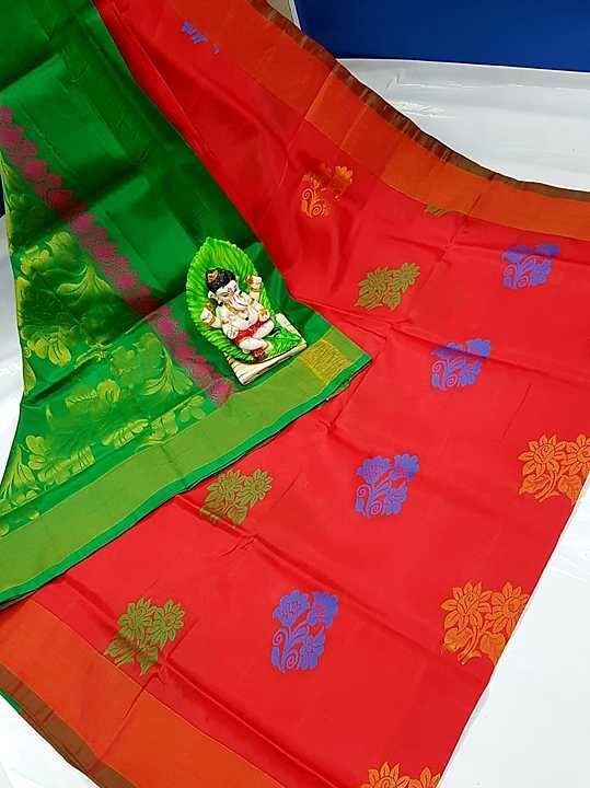 Soft silk saree and hand work butti uploaded by business on 10/20/2020
