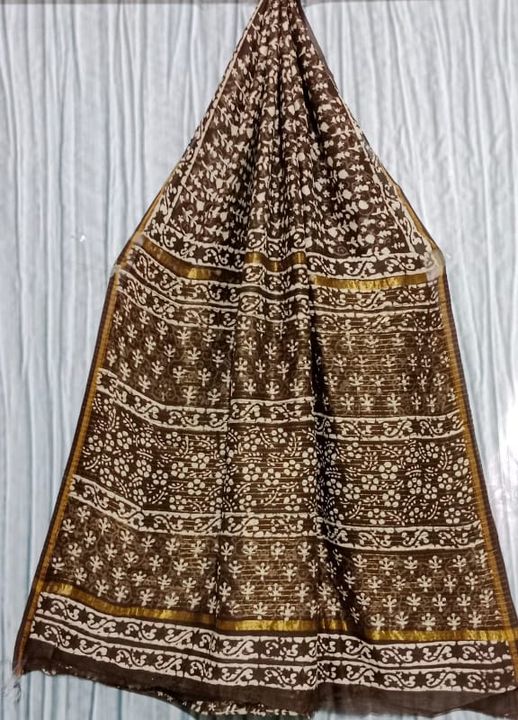 Pure Chanderi silk saree With Handblock printed  uploaded by Weaver Fab India on 4/16/2022