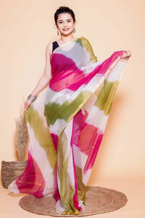 beautiful saided dye pure Kota doria cotton saree uploaded by business on 4/16/2022