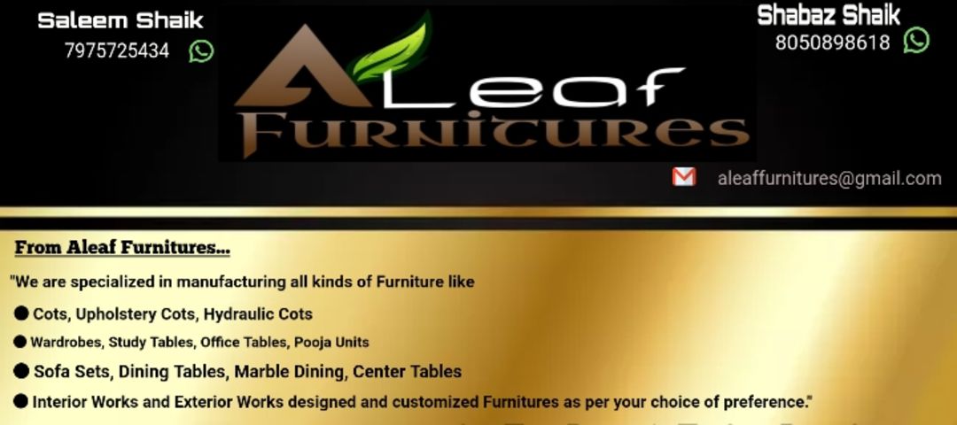 Visiting card store images of A leaf Furnitures