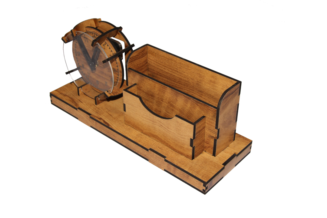 Wooden Office Organizer with Clock uploaded by BlackFox Art & Craft on 4/17/2022