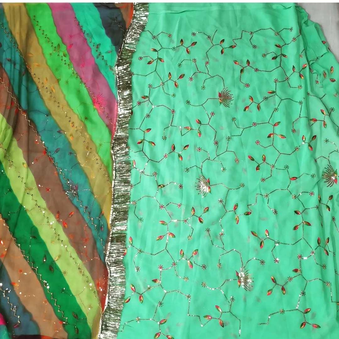 Rajputi dress Georgette work m green uploaded by business on 4/17/2022