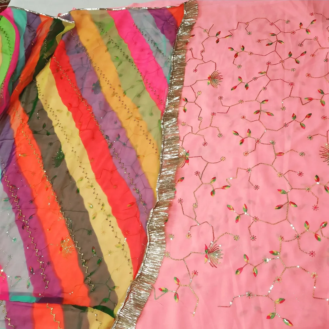 Rajputi dress Georgette work m pink uploaded by business on 4/17/2022