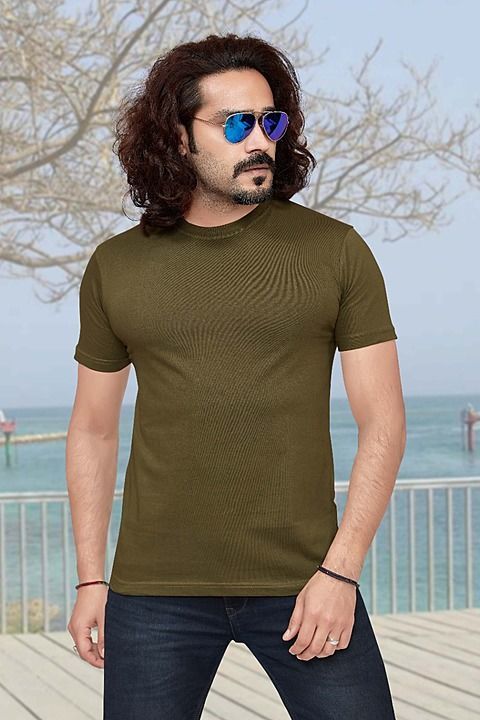 Men's Round Neck olive Green Tshirt uploaded by business on 10/20/2020