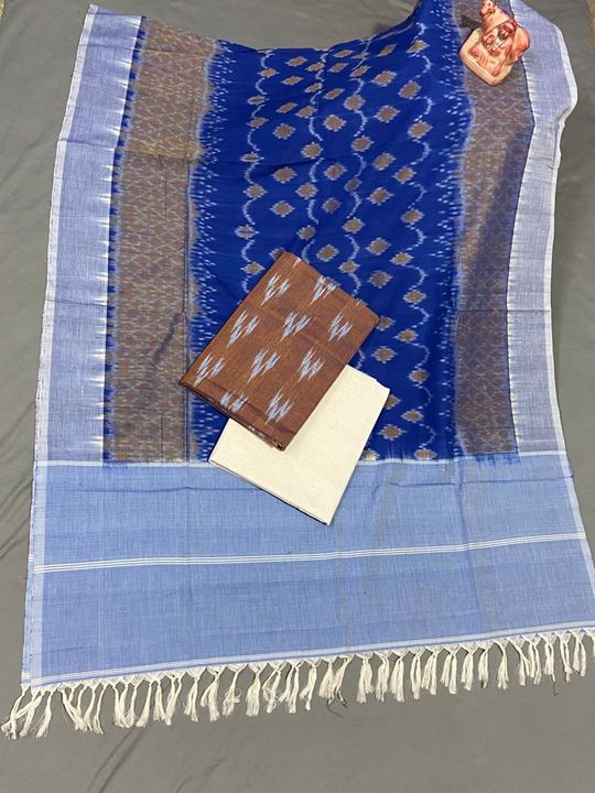 Pure handloom ikkat cotton dress material uploaded by HAMSA STITCH CRAFTS on 4/17/2022