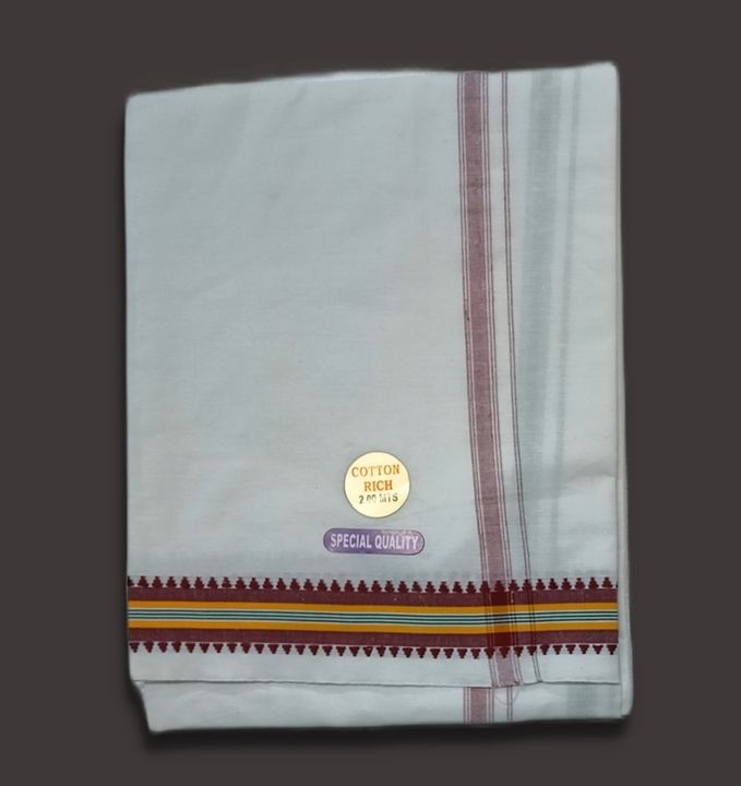 Post image I want 1000 pieces of White rich cotton lungi with different borders.