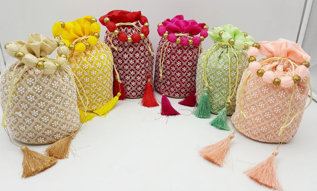 Ankit Traders Potli Batwa Bag Bridal Purse Women handbag Shagun Pouch Return Gifts Beads (set of 6) uploaded by business on 4/17/2022