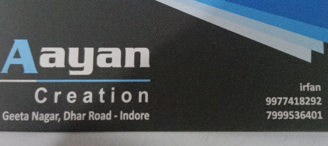 Visiting card store images of Aayan creation