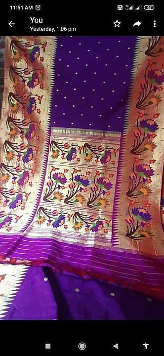 Post image Lotus brocade paithani 
Order on my what's aap 
8149898306,8237262619
Pure silk &amp; handmade 
Get ready by order