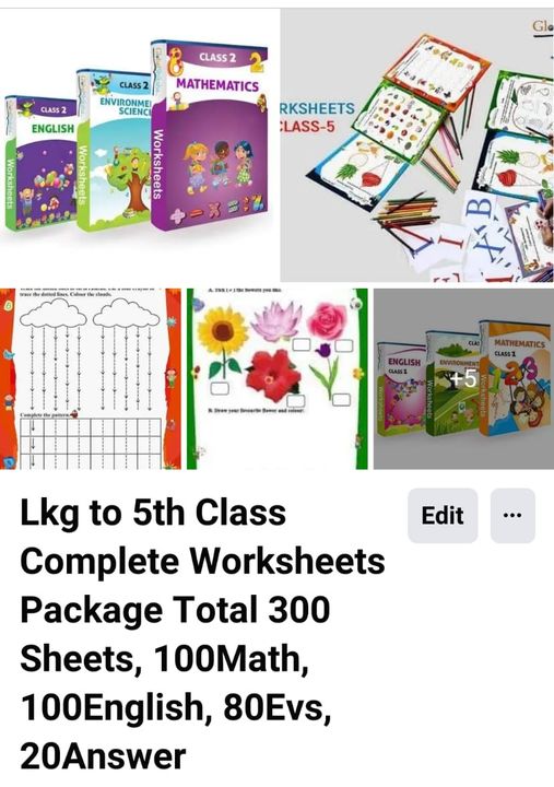 Worksheets Lkg to 5th Classes  uploaded by Wholesaler on 4/18/2022