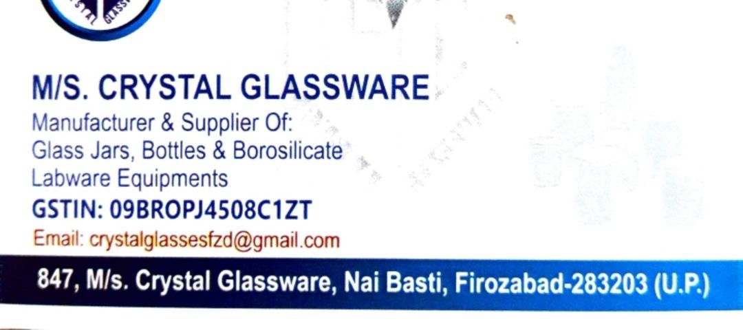 Visiting card store images of Crystal Glassware