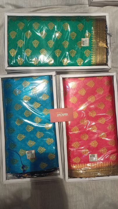 Soft lichi silk banarasi sarees uploaded by business on 4/19/2022