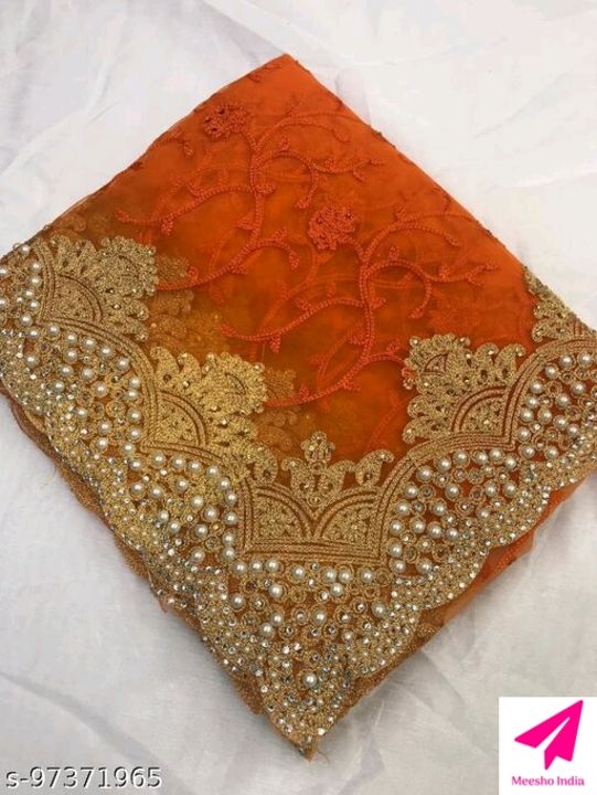 FANCY NET SAREE WITH DIAMOND  uploaded by business on 4/19/2022