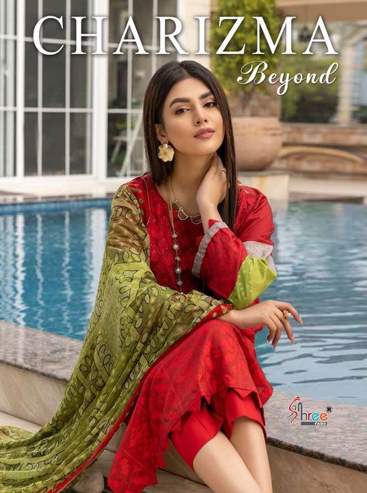 Post image CHARIZMA BEYOND
TOP PURE COTTON PRINT WITH SELF EMBROIDERED NECK
BOTTOM SEMILAWN
DUPPTA SIFFON / COTTON
DESIGNS 6
RATE SIFFON 900          COTTON 950 shipping extra 
SHREE FABS SURAT®️
